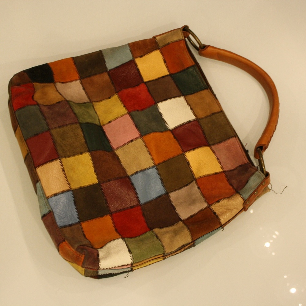 Leather Lucky Brand Patchwork Hobo Purse